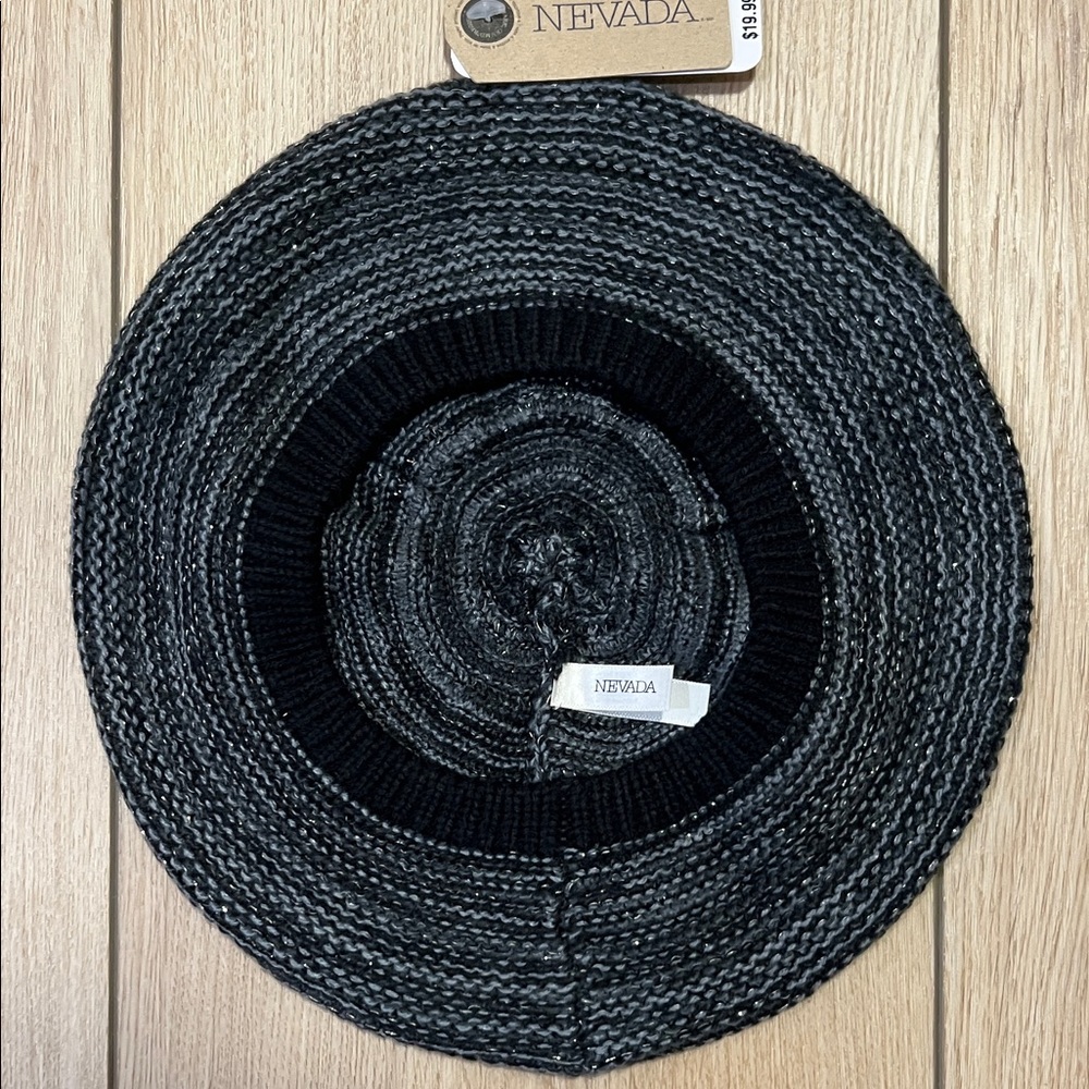 Sears Black and Gray Woven French Beret Hat - Picture 5 of 10
